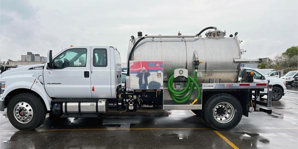 Shout out to Brazeau Sanitation for recent purchase of new 1700 USG Stainless Steel portable toilet unit on a Ford F650
